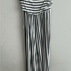 Strapless Striped Jumpsuit